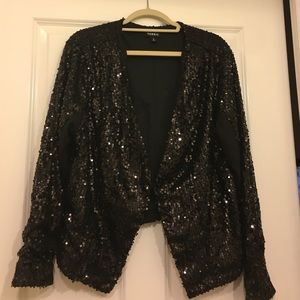 Black sequined jacket by Torrid size 2 Plus Size