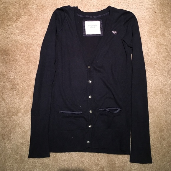 Navy Blue button up Sweater - Picture 2 of 3