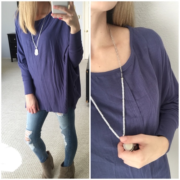 LAST ITEM▫️Denim Dolman Cozy Long Sleeve - Picture 3 of 4