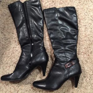 Alfani black leather boots