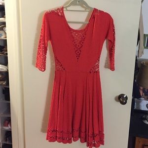 NWOT Free People Coral Floral Dress Sz. S