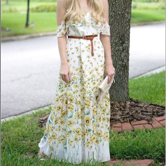 Zara off the shoulder floral dress