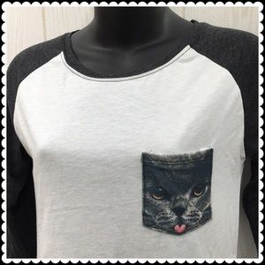 Baseball Tee T-shirt by A.Lab Kitty Pocket