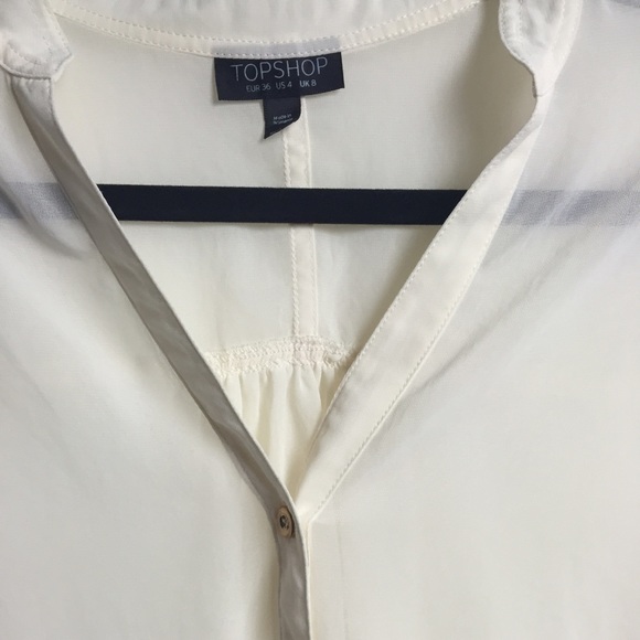 Top Shop Semi-Sheer Button Up Blouse - Picture 2 of 4