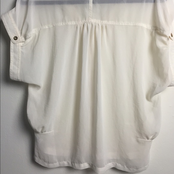 Top Shop Semi-Sheer Button Up Blouse - Picture 3 of 4