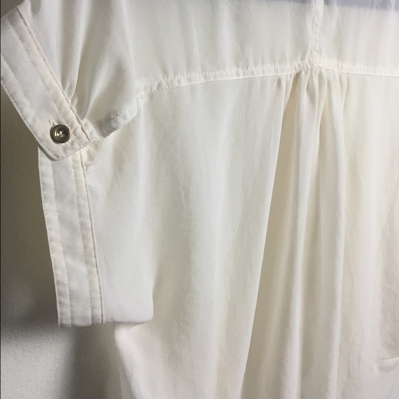 Top Shop Semi-Sheer Button Up Blouse - Picture 4 of 4