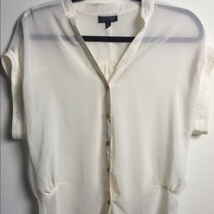 Top Shop Semi-Sheer Button Up Blouse