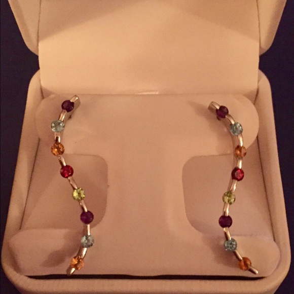 Rainbow of Colors Sterling Earrings - Picture 2 of 3