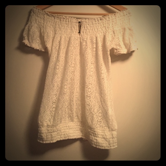 Lucky Brand Cream Lace Shirt