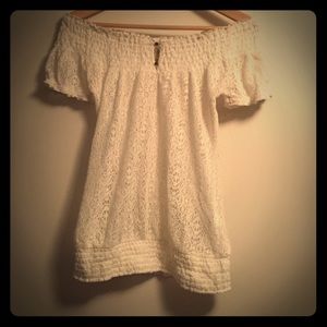 Lucky Brand Cream Lace Shirt