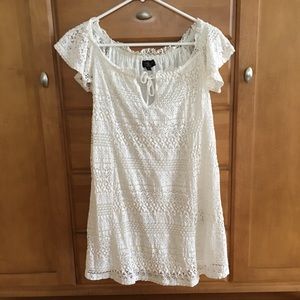 White Lace Off Shoulder Dress by Topshop