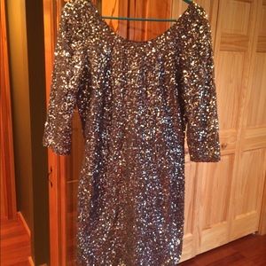 Dark silver. Sequin dress