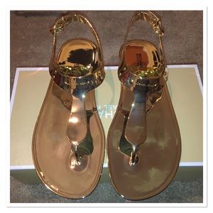 Michael Kors Gold Jelly Sandals