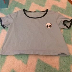 Crop top alien shirt