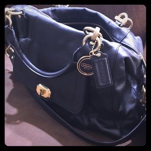 Coach black leather handbag, excellent condition
