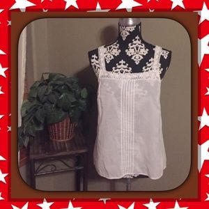 Linen and Crochet Tank
