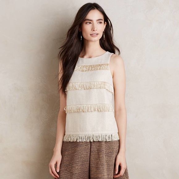 Anthropologie Fringe Stripe Tank, XS. NWOT.