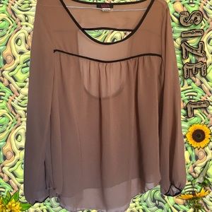🏷PRICE DROP🏷Sheer blouse with cut-out - NWOT