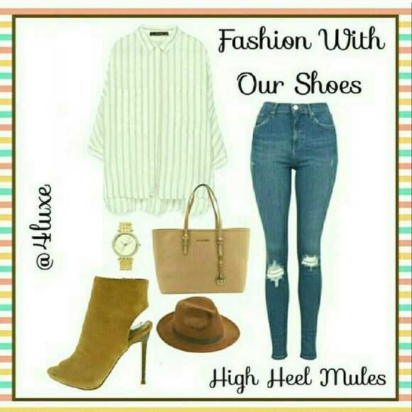 NEW Mules Camel Ankle Cuff Mule Booties - Picture 4 of 4