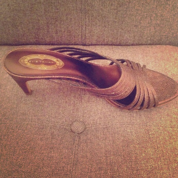 Elie Tahari Gold Sandals w/ Heel Women's 8.5
