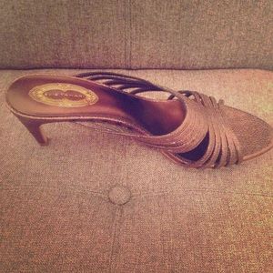 Elie Tahari Gold Sandals w/ Heel Women's 8.5