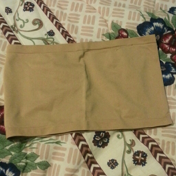 Nude colored bandeau bra