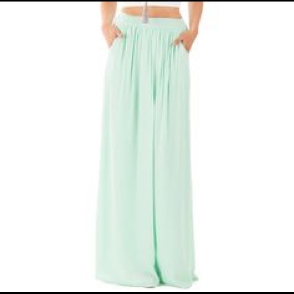 Gorgeous Mint Maxi Skirt with POCKETS!!!
