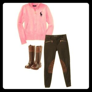 Girls Ralph Lauren Riding Pants - Navy Blue