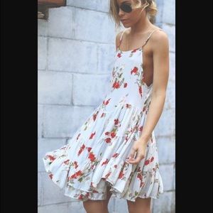 Free people white flower slip dress