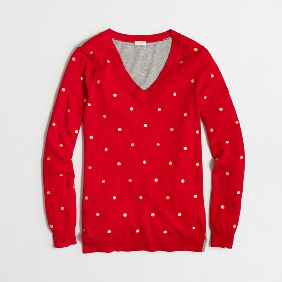 J Crew Factory embroidered dot tunic sweater NWT