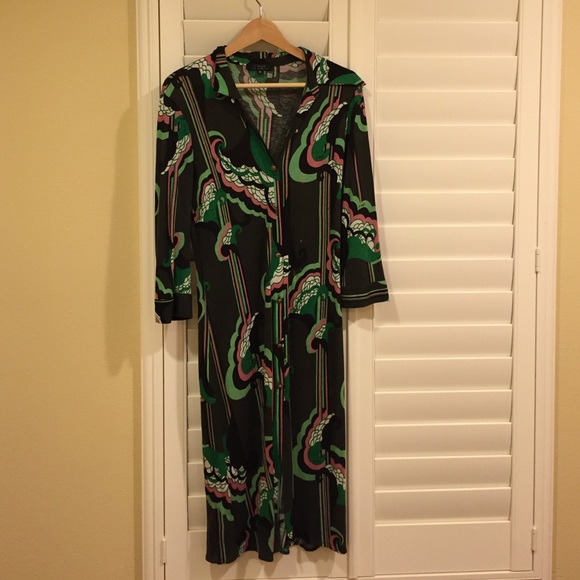 t-bags vintage multi-colored long sleeve dress