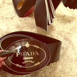 Amazing authentic Prada logo black belt!