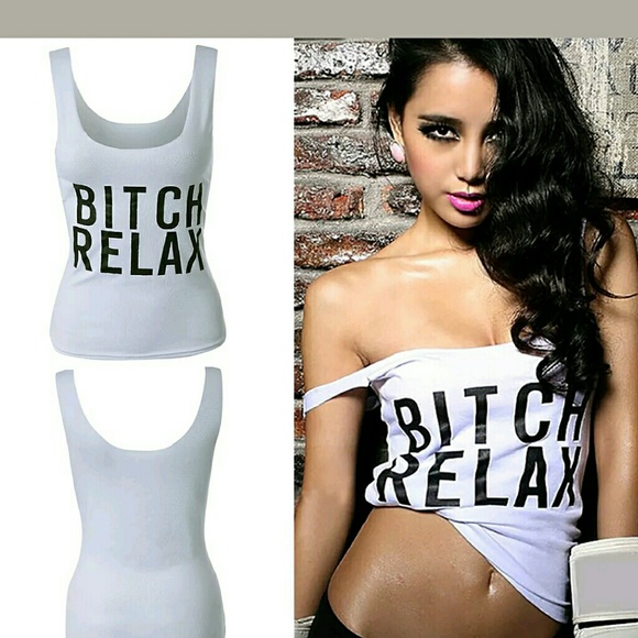 One Size BITCH RELAX Tank Top + G-String