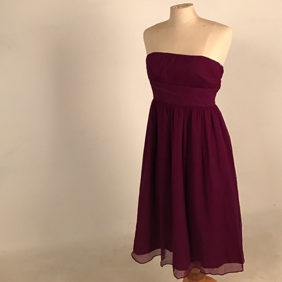 Jcrew maroon strapless dress