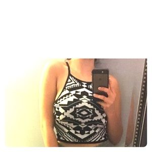 Aztec print crop top