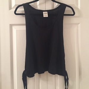 Victoria's Secret PINK Black Open Sides Crop Tank