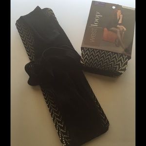 NWT Black Linear Fashion Tights
