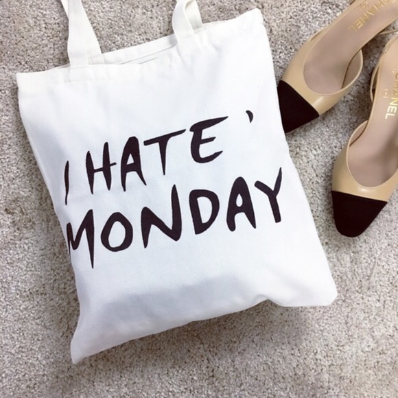 MOVING SALE (to 2/5) I hate Monday tote canvas bag - Picture 6 of 8