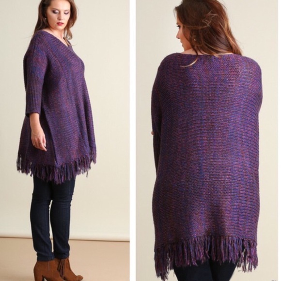 π₯HOST PICK 9/2π₯BEAUTIFUL PURPLE MIX SWEATER - Picture 3 of 4