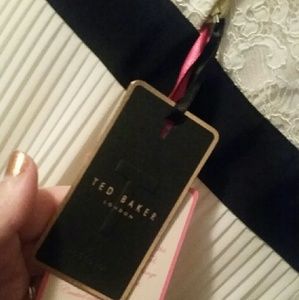 NWT Ted Baker white micro pleat maxi dress