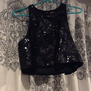 Sequin urban outfitters crop top