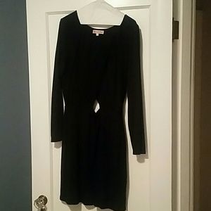 Long sleeve mini dress with keyhole detail