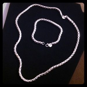 Sterling silver chain link jewelry set