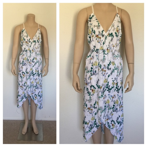 White Floral Midi Dress