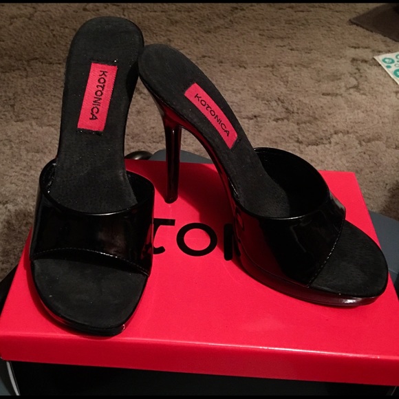 💋NIB Sinful Kotonica Black Patent Leather Pump🌹 - Picture 3 of 4