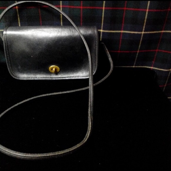Coach Vintage cross body black leather purse