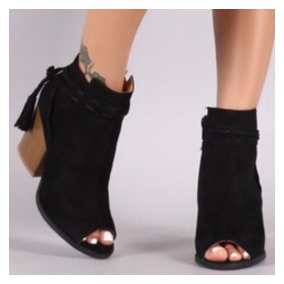 Restocked- Vegan Suede Ankle Booties - Picture 2 of 5