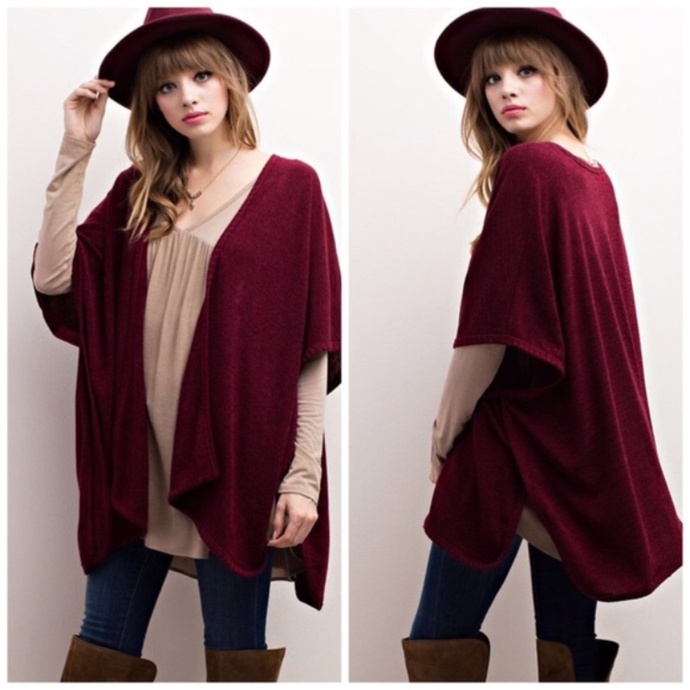 Burgundy open swing cardigan😊 LAST 1 - Picture 4 of 5