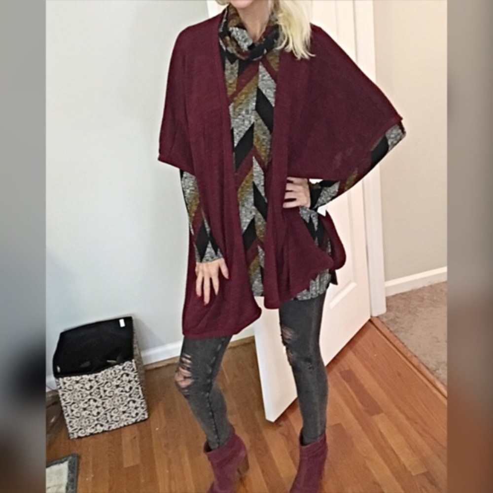 Burgundy open swing cardigan😊 LAST 1 - Picture 5 of 5