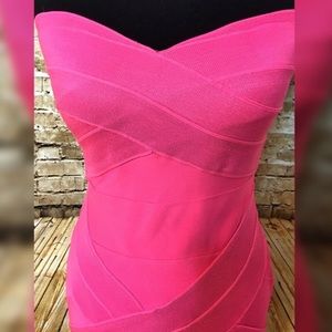 Pink strapless Sweetheart Bandage Dress